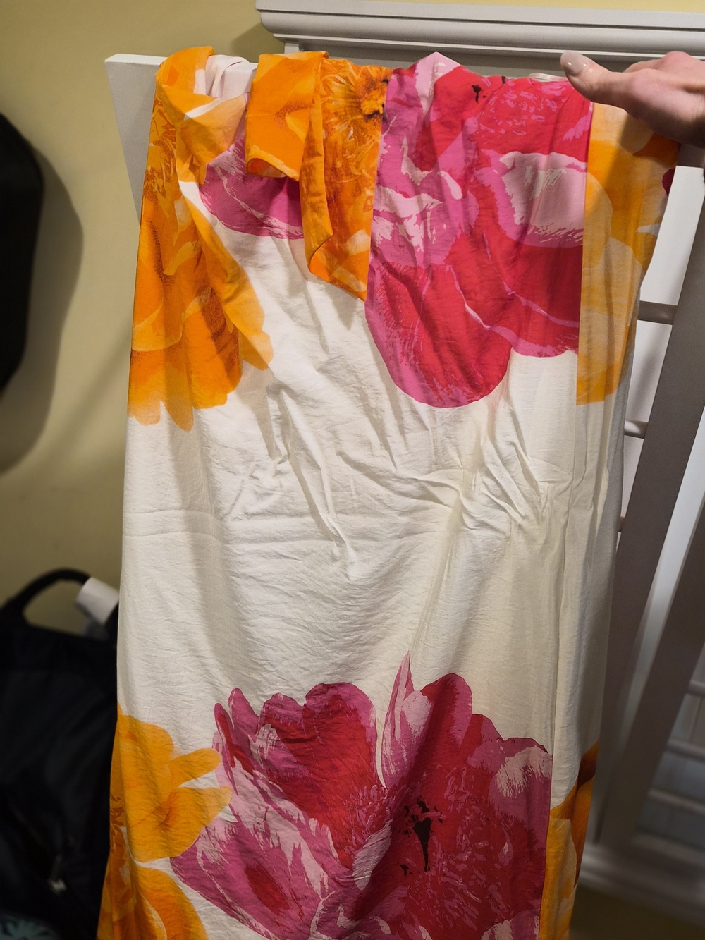 Floral Strapless Tie-Back Maxi Dress in Cream and Orange - Picture 3 of 4